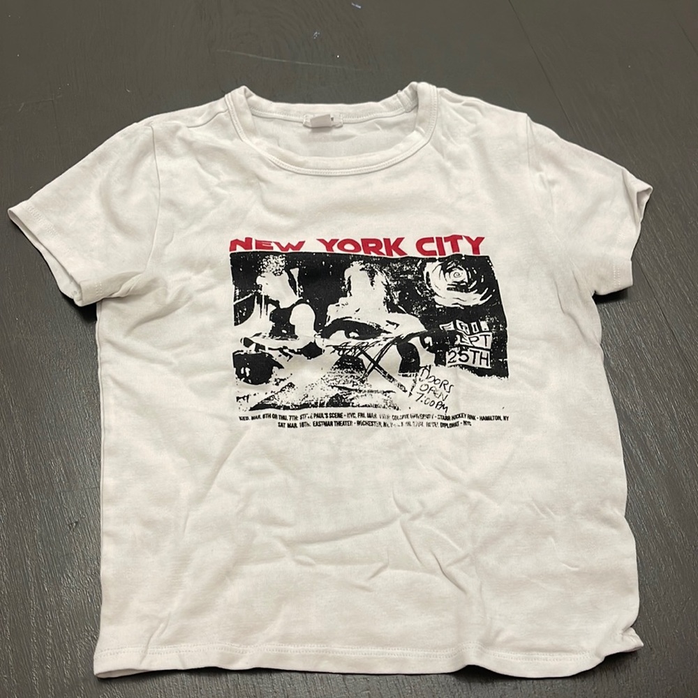 White crop top with nyc